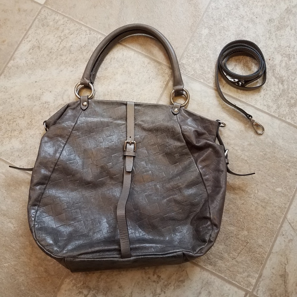 Grey Leather Handbag